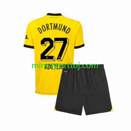 Borussia Dortmund Karim Adeyemi 27 Børne Hjemmebane Fodboldtrøje 2023-2024 Lange Ærmer
