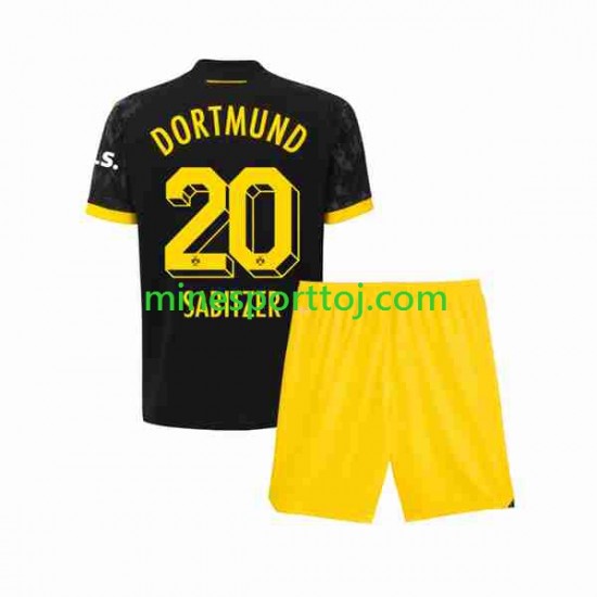 Borussia Dortmund Marcel Sabitzer 20 Børne Udebane Fodboldtrøje 2023-2024 Lange Ærmer