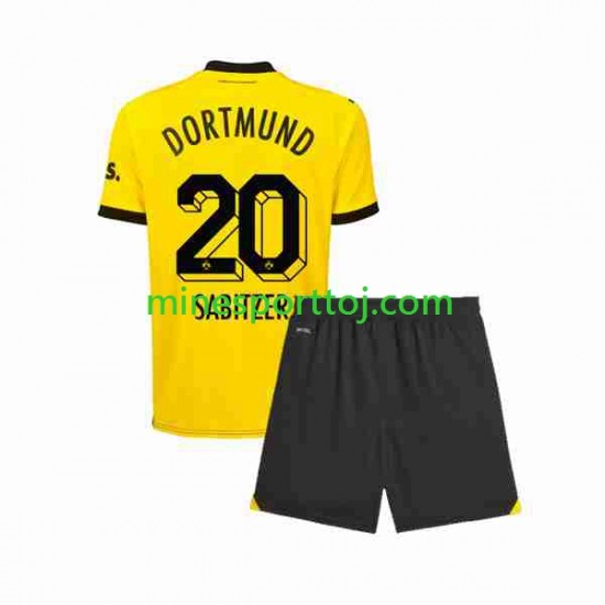 Borussia Dortmund Marcel Sabitzer 20 Børne Hjemmebane Fodboldtrøje 2023-2024 Lange Ærmer