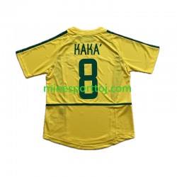 Brasilien KAKA 8 2002 Herre Retro Hjemmebane Fodboldtrøje Lange Ærmer