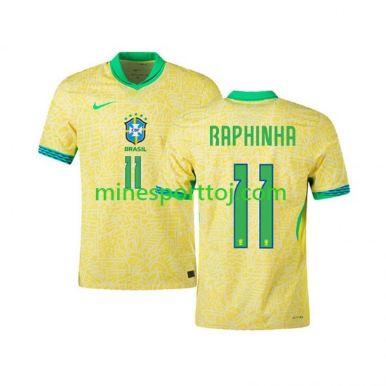 Brasilien RAPHINHA 11 2024 Herre Hjemmebane Fodboldtrøje Lange Ærmer