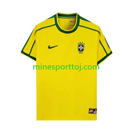Brasilien 1998 Herre Retro Hjemmebane Fodboldtrøje Lange Ærmer