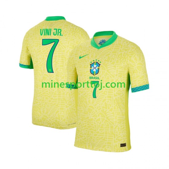 Brasilien VINI JR 7 2024 Herre Hjemmebane Fodboldtrøje Lange Ærmer