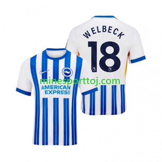 Brighton Hove Albion WELBECK 18 Herre Hjemmebane Fodboldtrøje 2024-2025 Lange Ærmer