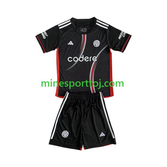 CA River Plate Børne Tredje Sort Fodboldtrøje 2024-2025 Lange Ærmer