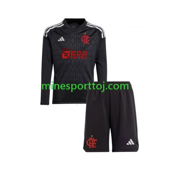 CR Flamengo Målmand Børne Udebane Fodboldtrøje 2023-2024 med Korte Ærmer