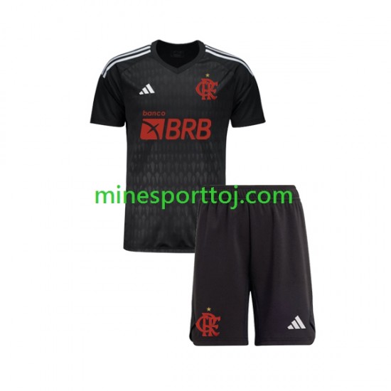 CR Flamengo Målmand Børne Udebane Fodboldtrøje 2023-2024 Lange Ærmer