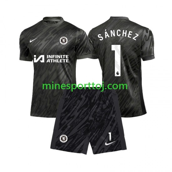 Chelsea Målmand Robert Sanchez 1 Børne Udebane Fodboldtrøje 2024-2025 Lange Ærmer
