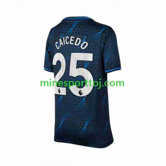 Chelsea Moises Caicedo 25 Herre Udebane Fodboldtrøje 2023-2024 Lange Ærmer