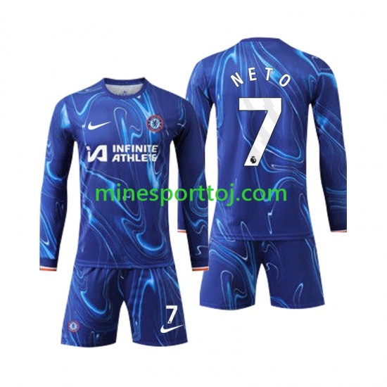 Chelsea Neto 7 Børne Hjemmebane Fodboldtrøje 2024-2025 med Korte Ærmer