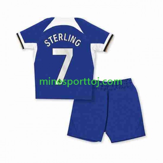 Chelsea Raheem Sterling 7 Børne Hjemmebane Fodboldtrøje 2023-2024 Lange Ærmer