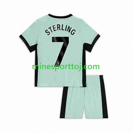 Chelsea Raheem Sterling 7 Børne Tredje Fodboldtrøje 2023-2024 Lange Ærmer