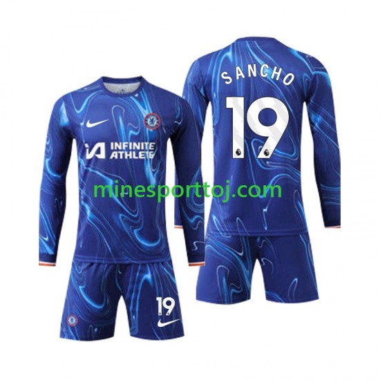 Chelsea Sancho 19 Børne Hjemmebane Fodboldtrøje 2024-2025 med Korte Ærmer
