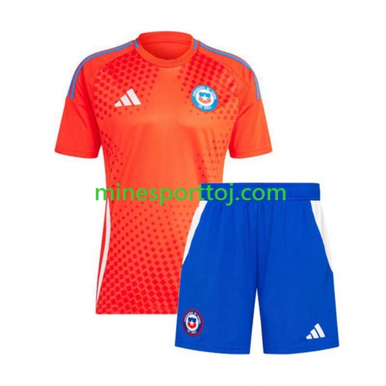 Chile Copa America 2024 Børne Udebane Fodboldtrøje Lange Ærmer