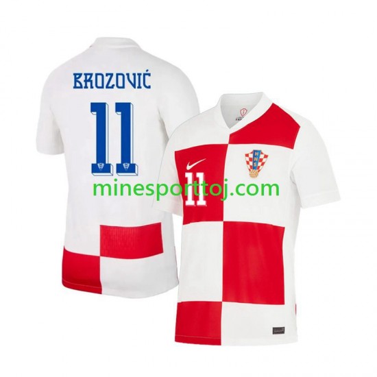 Kroatien Marcelo Brozovic 11 Euro 2024 Herre Hjemmebane Fodboldtrøje Lange Ærmer