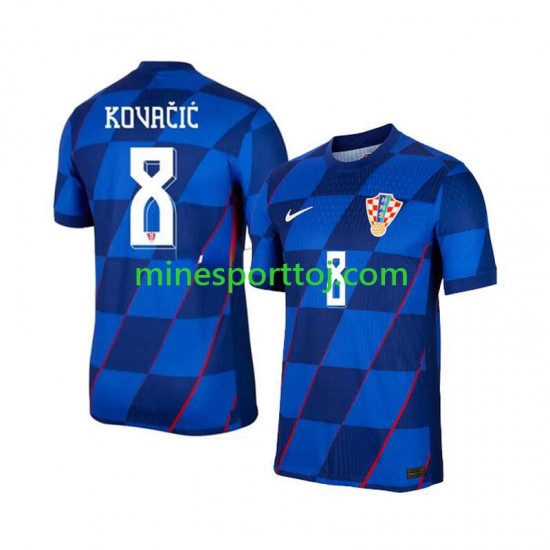 Kroatien Mateo Kovacic 8 Euro 2024 Herre Udebane Fodboldtrøje Lange Ærmer