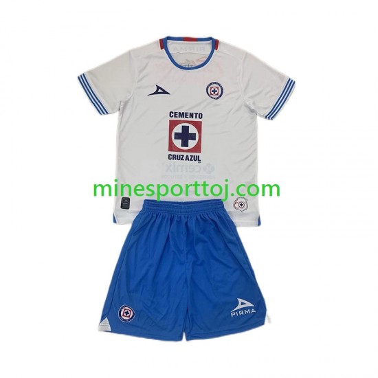 Cruz Azul Børne Udebane Fodboldtrøje 2024-2025 Lange Ærmer