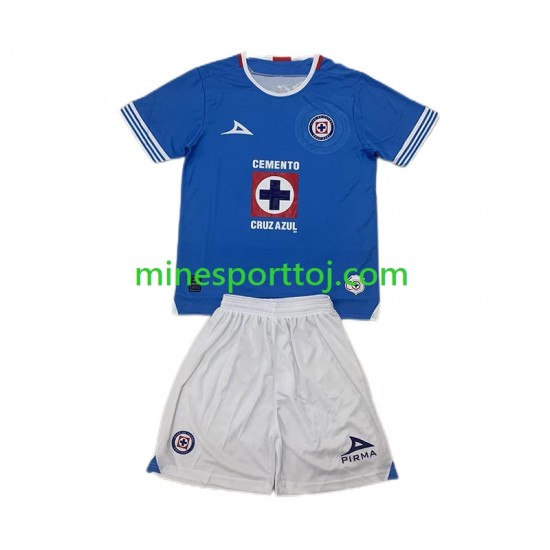 Cruz Azul Børne Hjemmebane Fodboldtrøje 2024-2025 Lange Ærmer