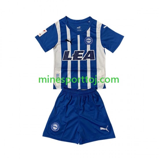 Deportivo Alaves Børne Hjemmebane Fodboldtrøje 2023-2024 Lange Ærmer