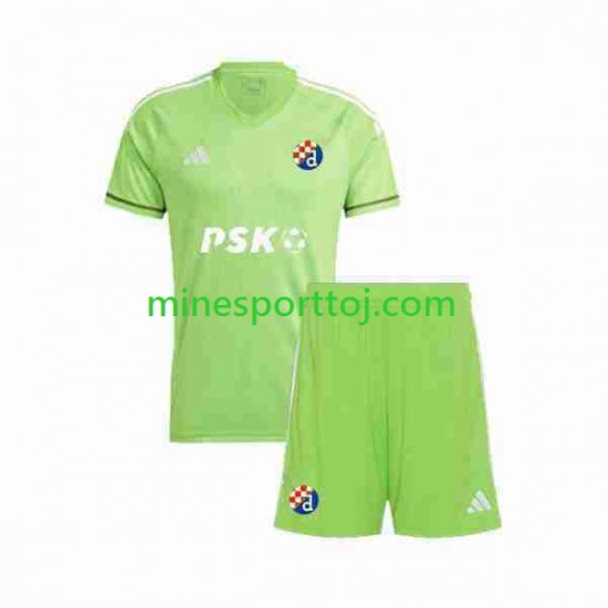 Dinamo Zagreb Målmand Børne Hjemmebane Fodboldtrøje 2023-2024 Lange Ærmer