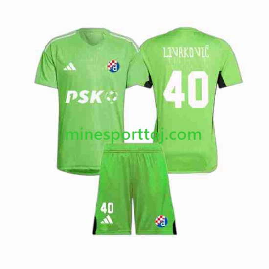 Dinamo Zagreb Målmand Livakovic 40 Børne Hjemmebane Fodboldtrøje 2023-2024 Lange Ærmer