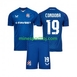 Dinamo Zagreb Juan Cordoba 19 Børne Hjemmebane Fodboldtrøje 2024-2025 Lange Ærmer