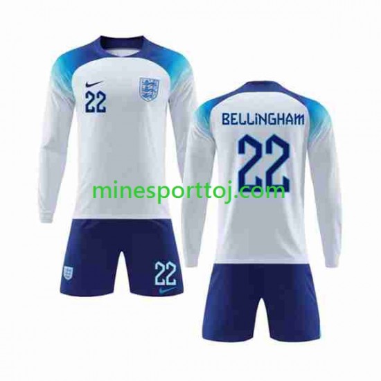 England Bellingham 22 Børne Hjemmebane Fodboldtrøje VM 2022 med Korte Ærmer
