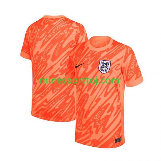 England Målmand Euro 2024 Herre Hjemmebane Orange Fodboldtrøje Lange Ærmer