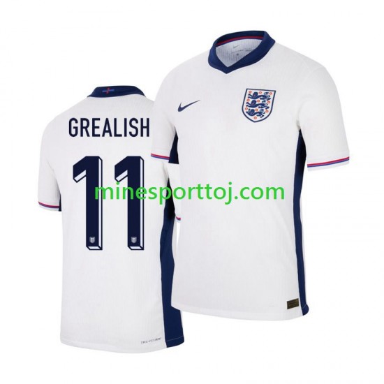 England Jack Grealish 11 Euro 2024 Herre Hjemmebane Fodboldtrøje Lange Ærmer