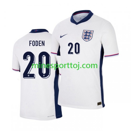 England Phil Foden 20 Euro 2024 Herre Hjemmebane Fodboldtrøje Lange Ærmer