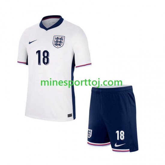 England Trent Alexander-Arnold 18 Euro 2024 Børne Hjemmebane Fodboldtrøje Lange Ærmer