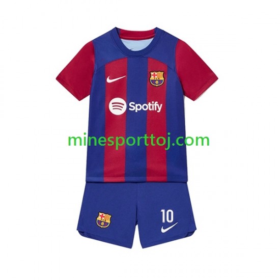 FC Barcelona Ansu Fati 10 Børne Hjemmebane Fodboldtrøje 2023-2024 Lange Ærmer