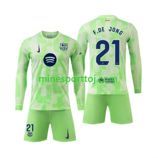 FC Barcelona F DE JONG 21 Børne Tredje Fodboldtrøje 2024-2025 med Korte Ærmer
