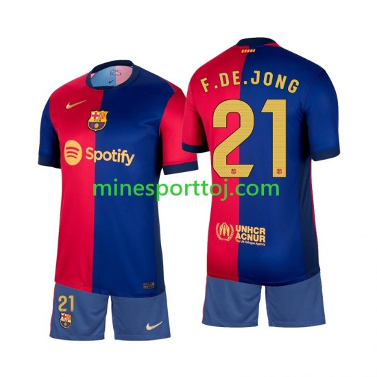 FC Barcelona Frenkie de Jong 21 Børne Hjemmebane Fodboldtrøje 2024-2025 Lange Ærmer FC Barcelona Frenkie de Jong 21 Børne Hjemmebane Fodboldtrøje 2024-2025 Lange Ærmer