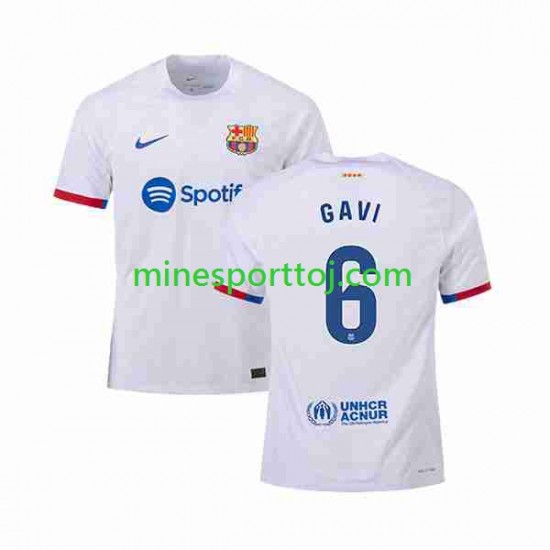 FC Barcelona GAVI 6 Herre Udebane Fodboldtrøje 2023-2024 Lange Ærmer