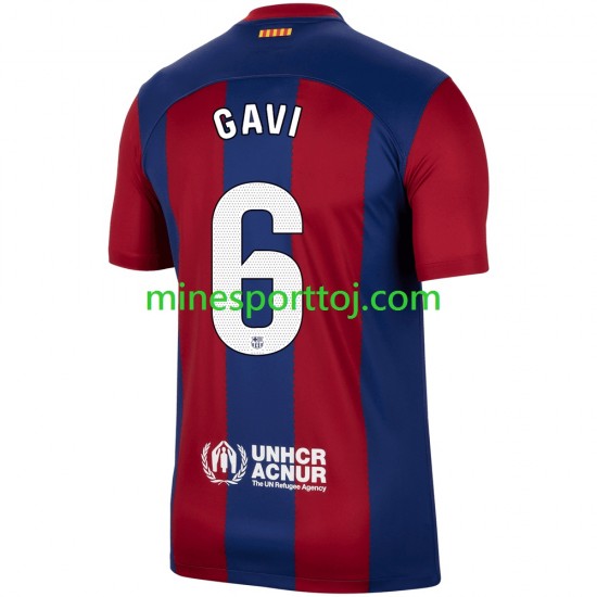 FC Barcelona Gavi 6 Herre Hjemmebane Fodboldtrøje 2023-2024 Lange Ærmer