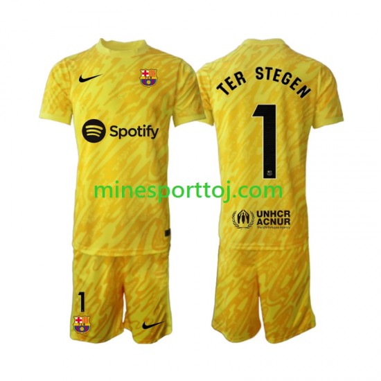 FC Barcelona Målmand Ter Stegen 1 Børne Udebane Fodboldtrøje 2024-2025 Lange Ærmer