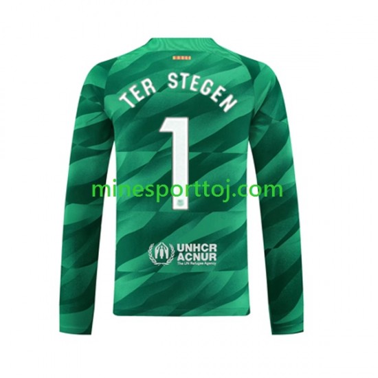 FC Barcelona Målmand Ter Stegen 1 Herre Hjemmebane Fodboldtrøje 2023-2024 med Korte Ærmer