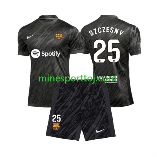 FC Barcelona Målmand Wojciech Szczesny 25 Børne Udebane Fodboldtrøje 2024-2025 Lange Ærmer