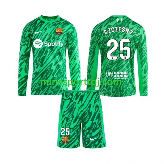 FC Barcelona Målmand Wojciech Szczesny 25 Børne Hjemmebane Fodboldtrøje 2024-2025 med Korte Ærmer