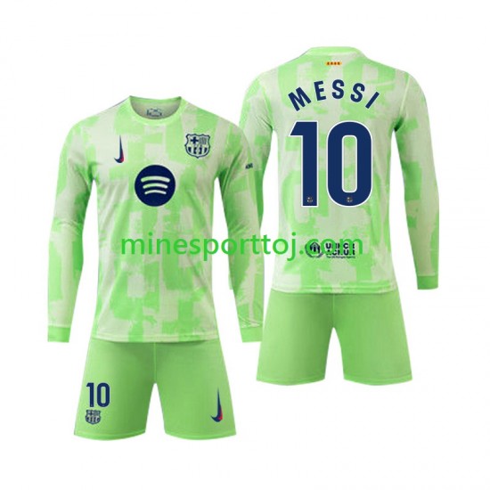 FC Barcelona Lionel Mess 10 Børne Tredje Fodboldtrøje 2024-2025 med Korte Ærmer