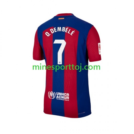 FC Barcelona Ousmane Dembele 7 Herre Hjemmebane Fodboldtrøje 2023-2024 Lange Ærmer
