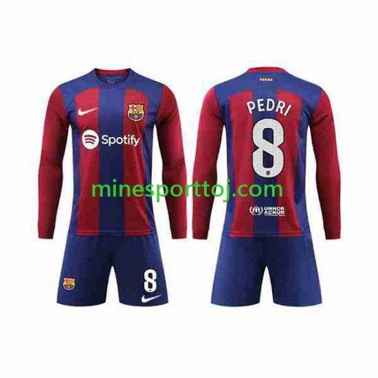 FC Barcelona Pedri 8 Børne Hjemmebane Fodboldtrøje 2023-2024 med Korte Ærmer