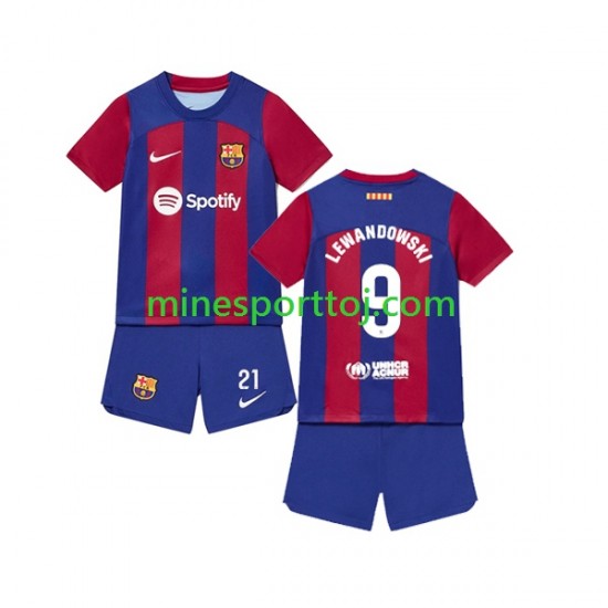 FC Barcelona Robert Lewandowski 9 Børne Hjemmebane Fodboldtrøje 2023-2024 Lange Ærmer FC Barcelona Robert Lewandowski 9 Børne Hjemmebane Fodboldtrøje 2023-2024 Lange Ærmer