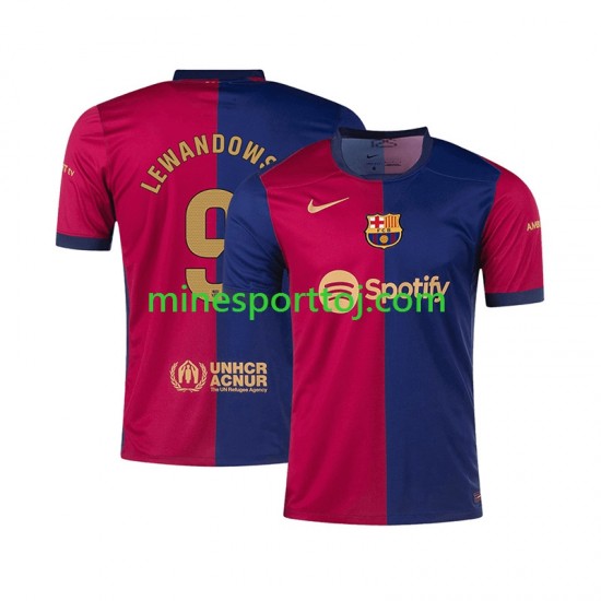 FC Barcelona Robert Lewandowski 9 Herre Hjemmebane Fodboldtrøje 2024-2025 Lange Ærmer