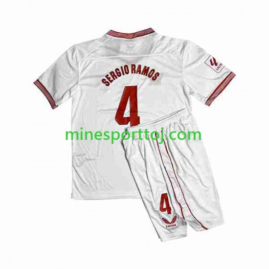 Sevilla FC Sergio Ramos 4 Børne Hjemmebane Fodboldtrøje 2023-2024 Lange Ærmer Sevilla FC Sergio Ramos 4 Børne Hjemmebane Fodboldtrøje 2023-2024 Lange Ærmer