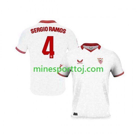 Sevilla FC Sergio Ramos 4 Herre Hjemmebane Fodboldtrøje 2023-2024 Lange Ærmer