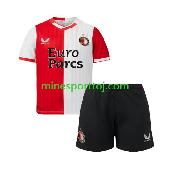 Feyenoord Rotterdam Børne Hjemmebane Fodboldtrøje 2023-2024 Lange Ærmer