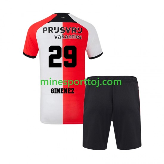 Feyenoord Rotterdam Santiago Gimenez 29 Børne Hjemmebane Fodboldtrøje 2024-2025 Lange Ærmer