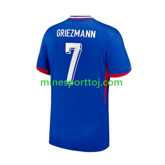 Frankrig Antoine Griezmann 7 Euro 2024 Herre Hjemmebane Blå Fodboldtrøje Lange Ærmer